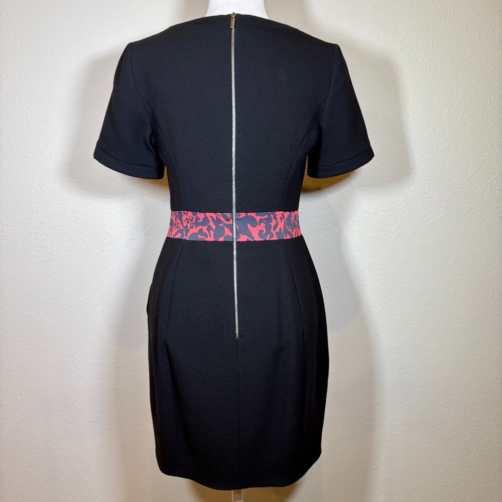 Karen Millen Black Short Sleeve Mini Dress Size 8 - Picture 3 of 12